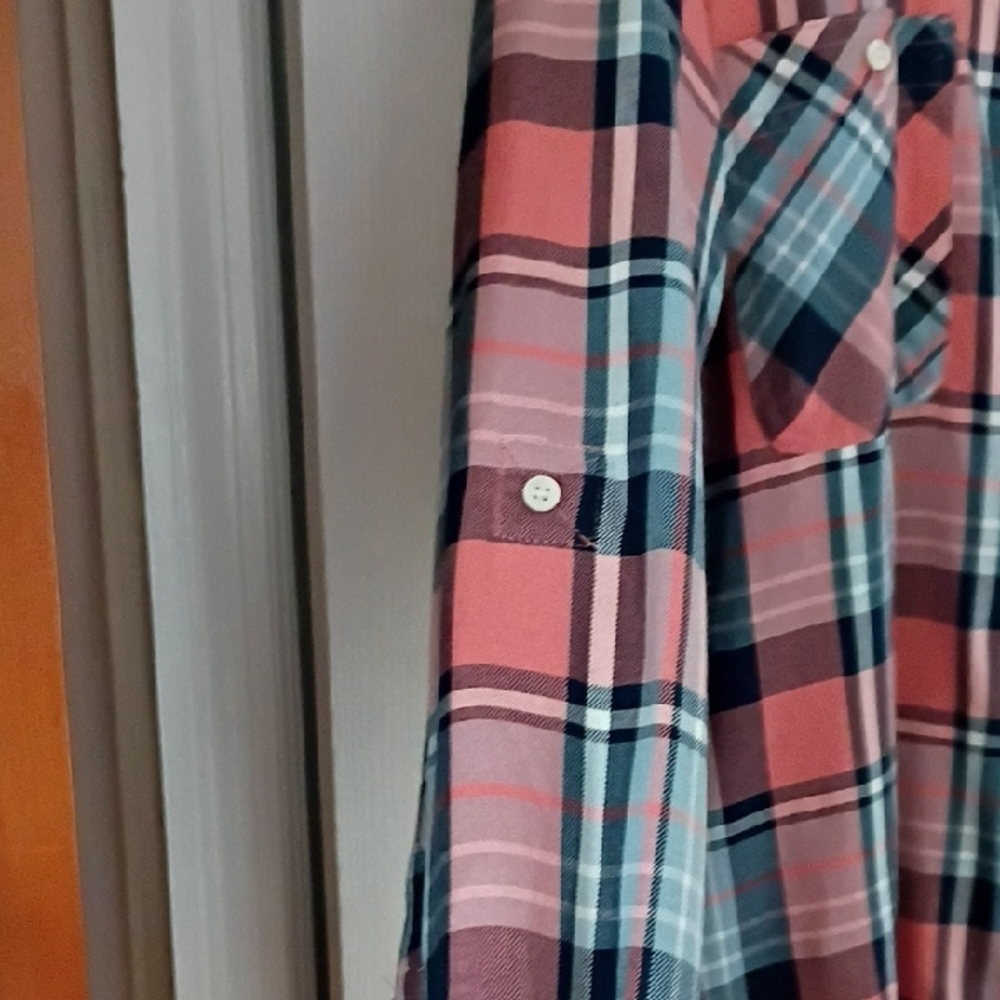 Ralph Lauren Women's Plaid Oxford Button Down Shirt, XL - Picture 3 of 10